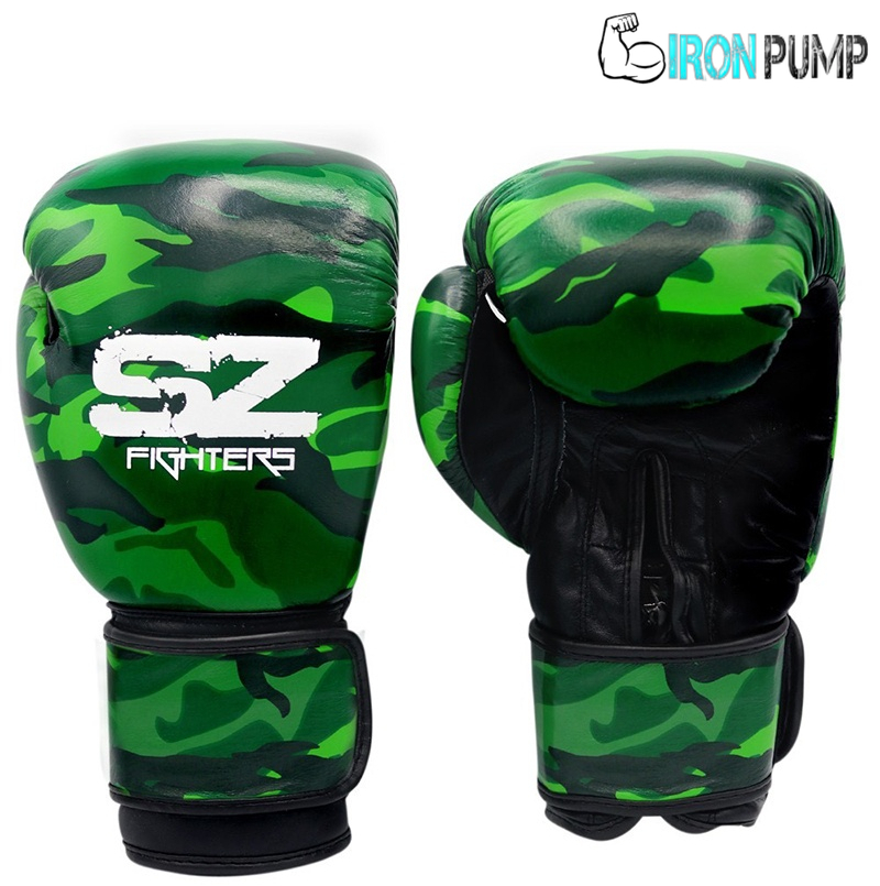 БОКСОВИ РЪКАВИЦИ ЕСТЕСТВЕНА КОЖА - CAMO GREEN
