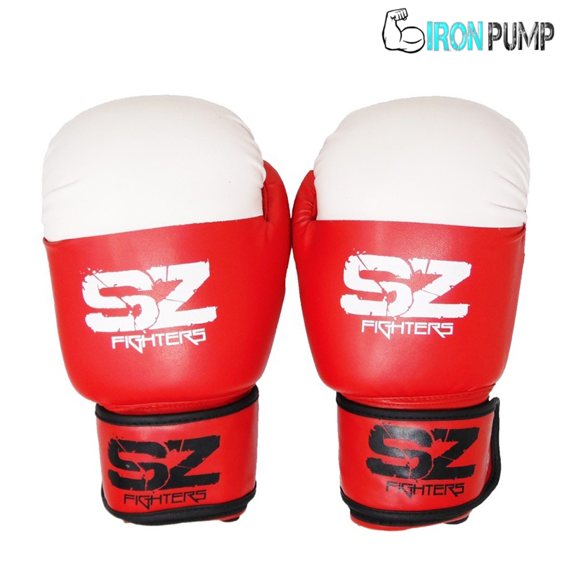 БОКСОВИ РЪКАВИЦИ ЕСТЕСТВЕНА КОЖА GEL X LITE - ЧЕРВЕНИ С БЯЛ ВРЪХ