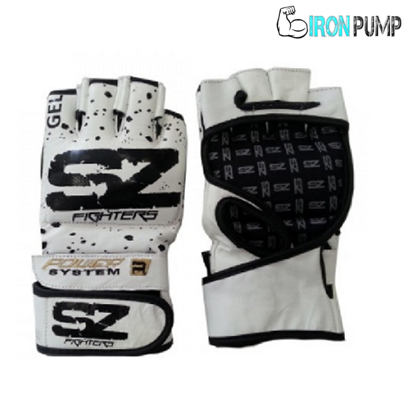 SZ FIGHTERS - БЕЛИ ММА РЪКАВИЦИ EVO - БЯЛА ЕСТЕСТВЕНА КОЖА